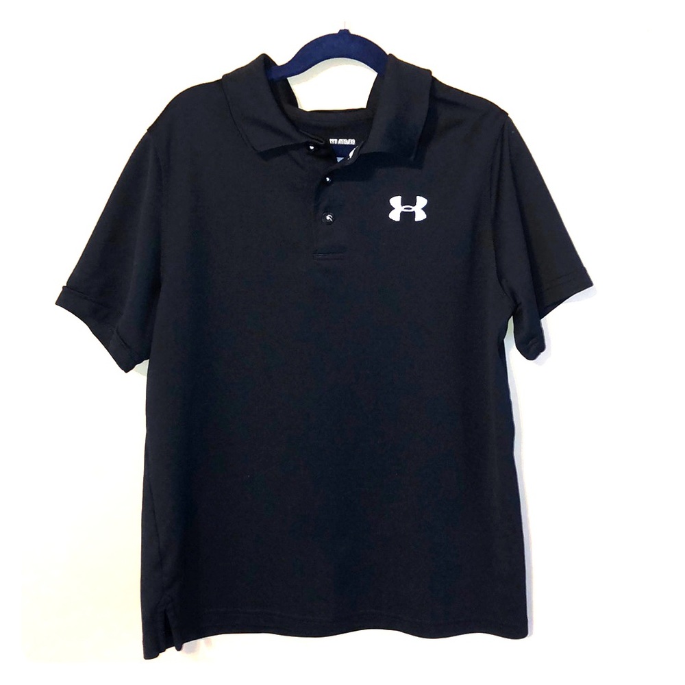 Boys xl black Under Armour polo